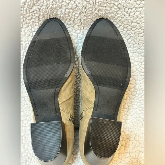 Old Navy Olive Faux-Suede Ankle Boots - Picture 8 of 15